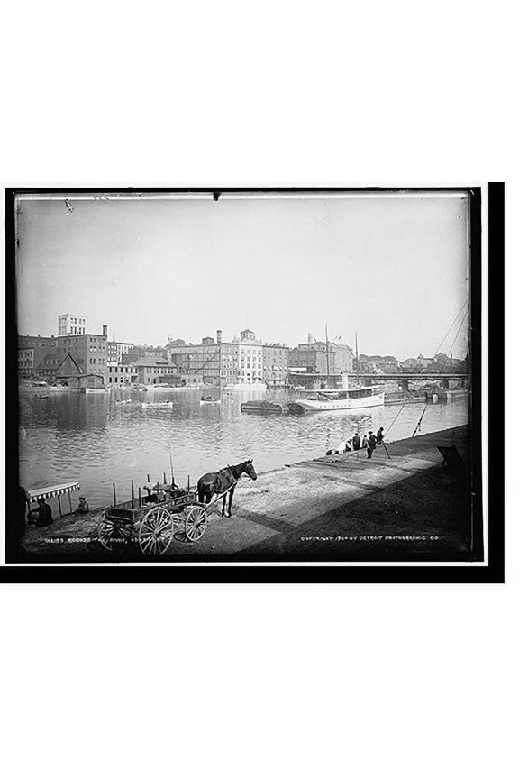 Historic Print, Across the river, Oswego, N.Y., 18" x 24"