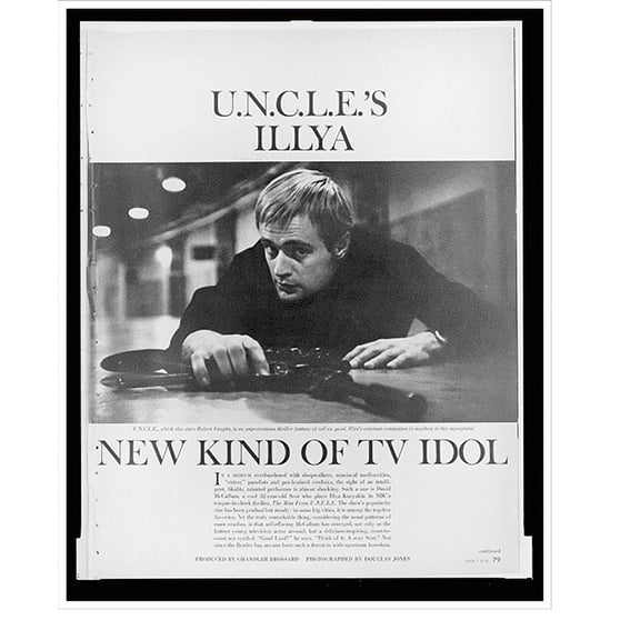 Historic Print, [Actor David McCallum as Illya Kuryakin in the television show The Man from U.N.C.L.E.].photographed by Douglas Jones., 18" x 24"