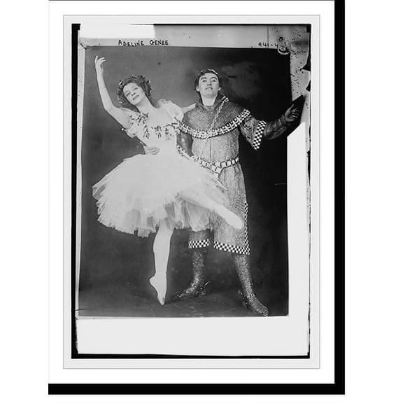 Historic Print, Adeline Genee, toe dancer with partner, 16" x 20"