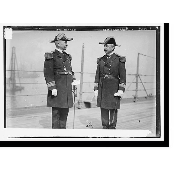 Historic Print, Adm. Badger and Adm. Fletcher, 18" x 24"