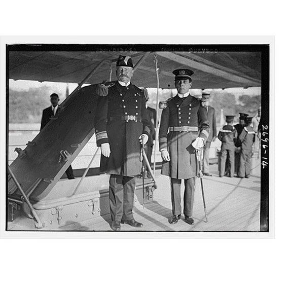 Historic Print, Adm. Badger and Cmdr. Quevedo, 16" x 20"