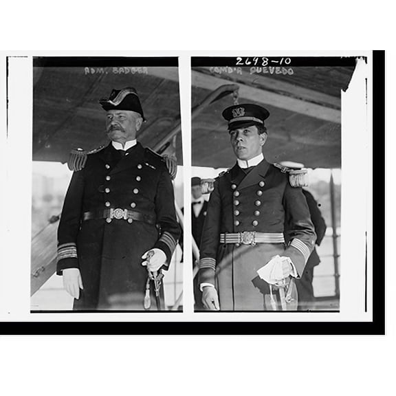 Historic Print, Adm. Badger and Cmdr. Quevedo - 2, 16" x 20"