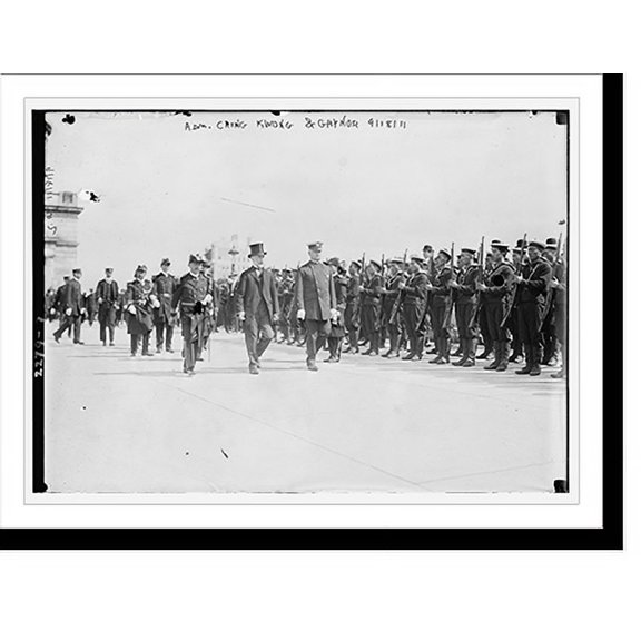 Historic Print, Adm. Ching Kwong & Gaynor troop review, 18" x 24"