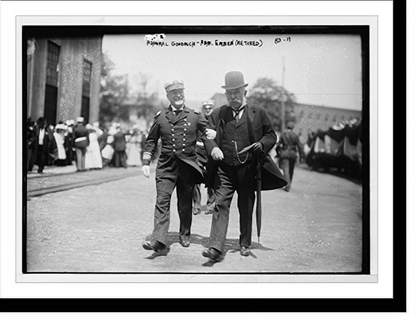Historic Print, Admiral Goodrich and Admiral Erben (retired) at launching of "Vestal", Brooklyn