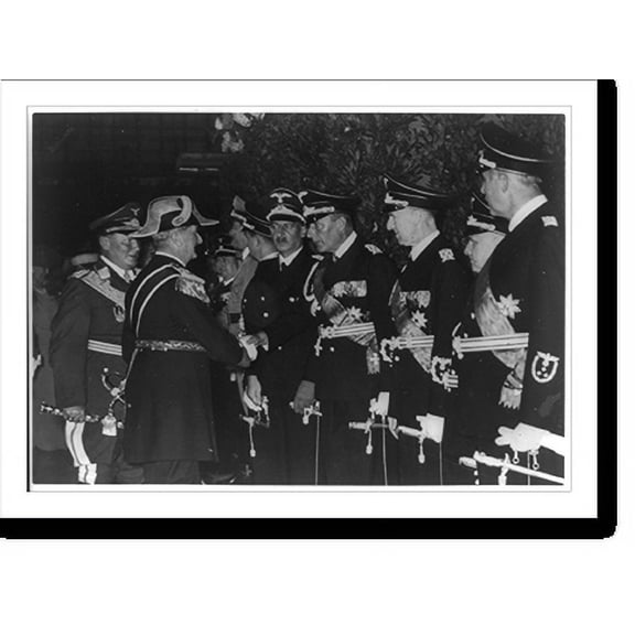 Historic Print, [Admiral Horthy, Regent of Hungary, on his arrival at the Lehrter railroad station in Berlin being greeted by Hermann Göring and other German military personnel], 18" x 24"