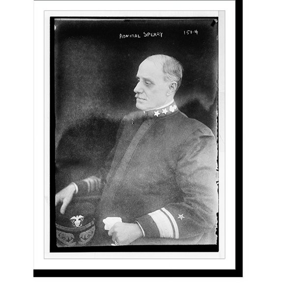 Historic Print, Admiral Sperry, seated, in uniform, 16" x 20"