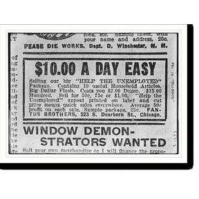 Historic Print, Adv. in "Billboard" Help Wanted, 16" x 20"