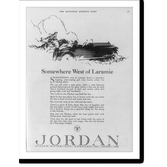 Historic Print, [Advertisement for the Jordan Playboy", made by the