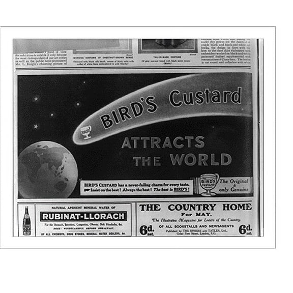 Historic Print, [Advertisement for Bird's Custard illustrated with Halley's Comet and Earth], 18" x 24"