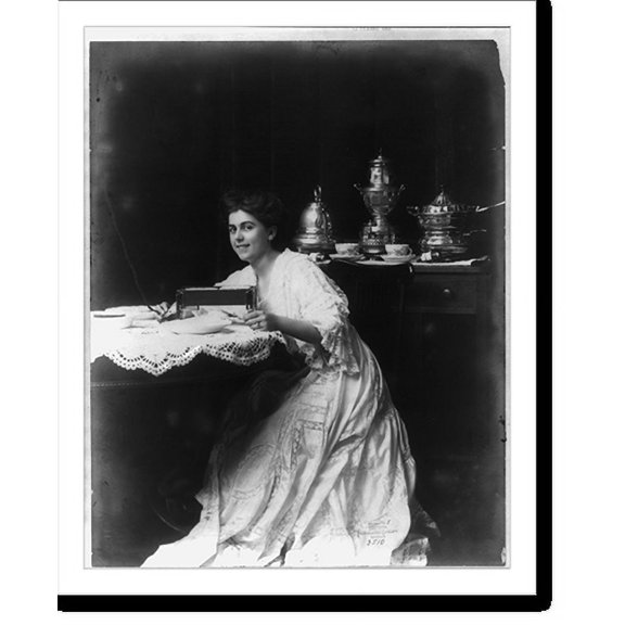 Historic Print, [Advertisement - woman holding a General Electric portable grill], 18" x 24"
