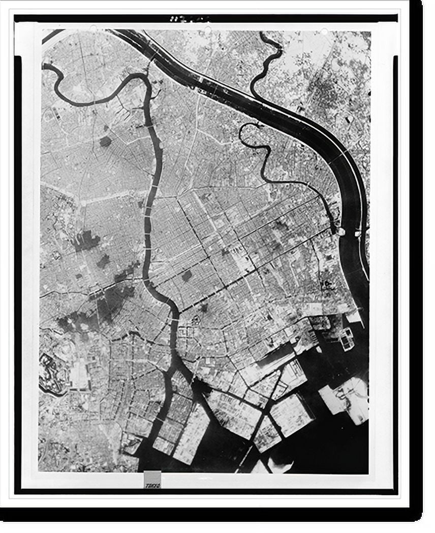 Historic Print, [Aerial photo of Tokyo showing effects of first large ...