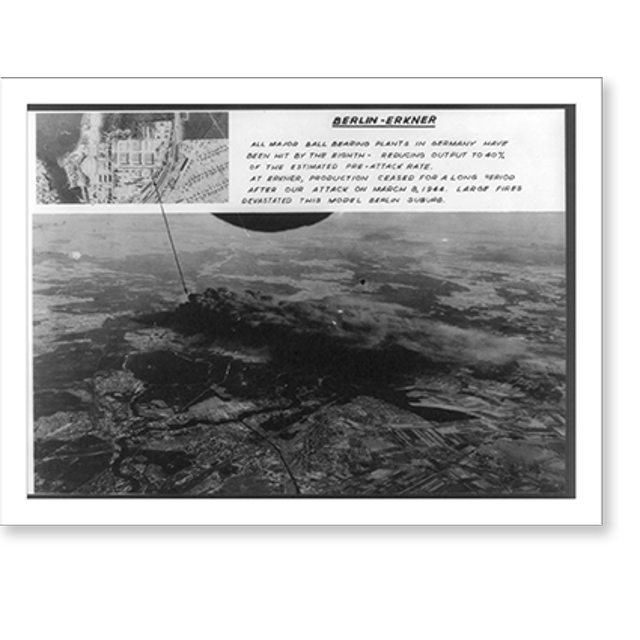 Historic Print, [Aerial photo of strategic bombing by 8th USAF, World