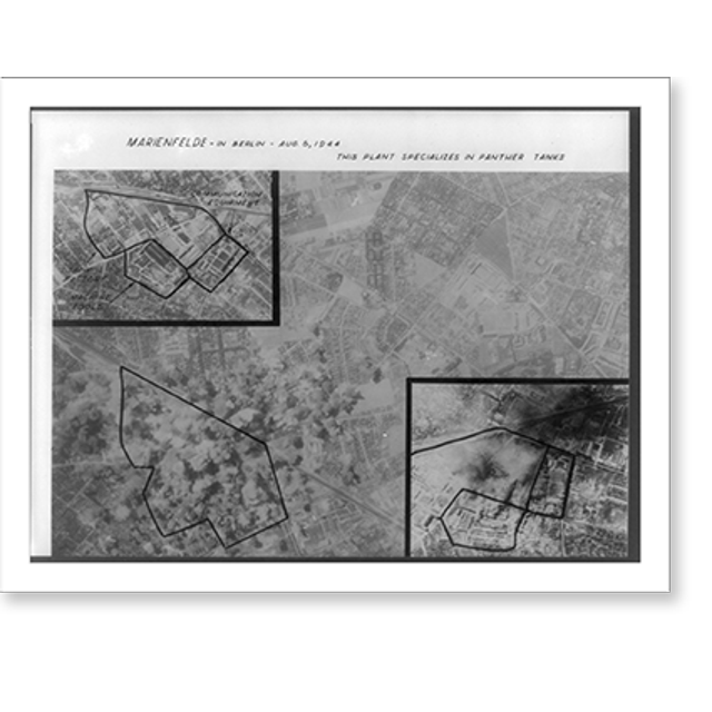 Historic Print, [Aerial photo of strategic bombing by 8th USAF, World