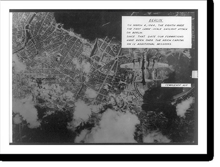 Historic Print, [Aerial photo of strategic bombing by 8th USAF, World