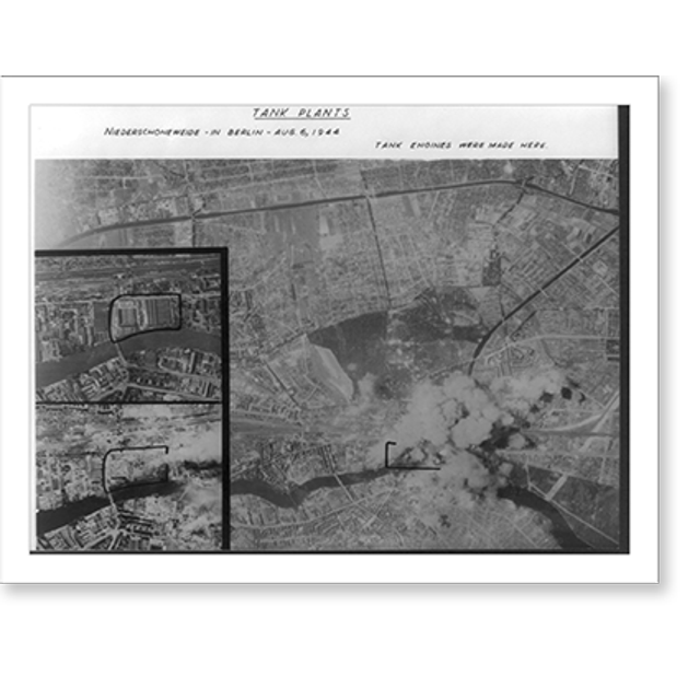 Historic Print, [Aerial photos of strategic bombing by 8th USAF, World