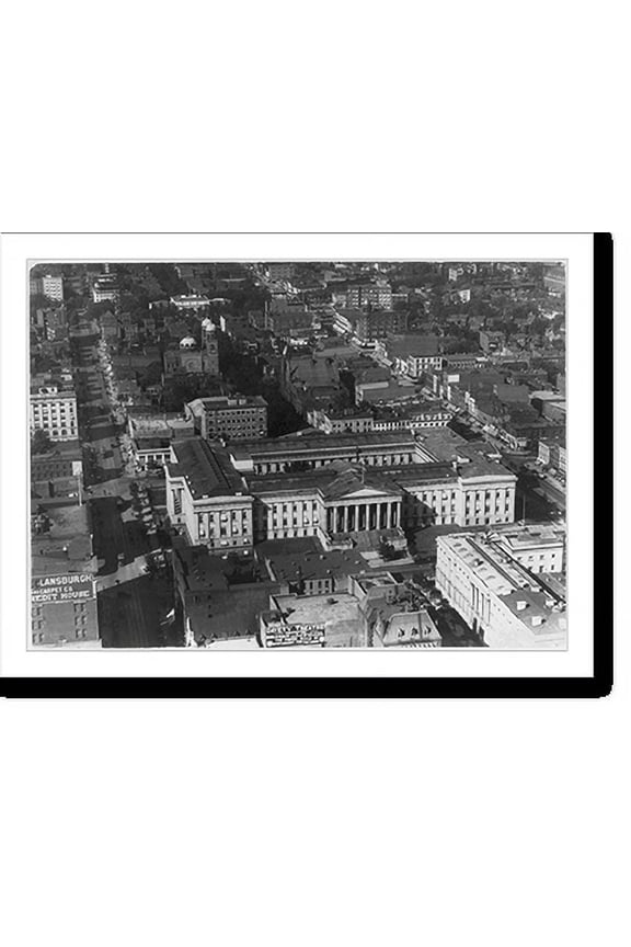 Historic Print, [Aerial view from SW of the Patent Office and surrounding area at Seventh and Ninth and F and G streets, N.W., Washington, D.C. - now the NCFA & NPG], 18" x 24"