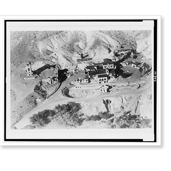 Historic Print, [Aerial view of Death Valley Scotty's Castle - Grape Vine Canyon], 18" x 24"