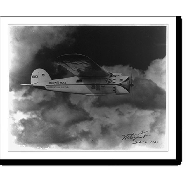 Historic Print, [Aerial view of TWA U.S. mail airplane, The Winie Mae
