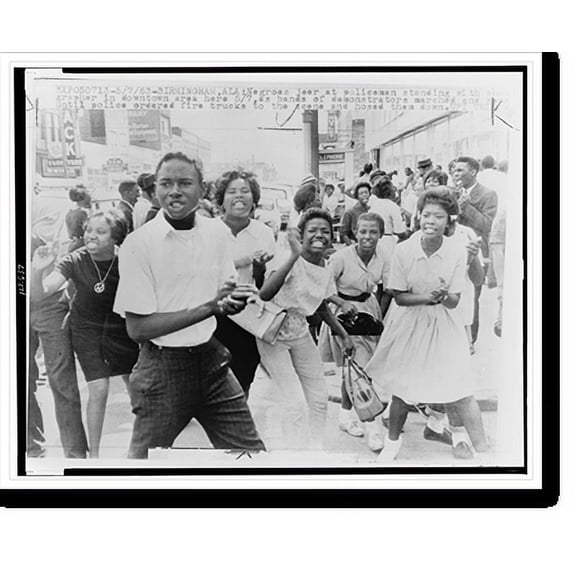 Historic Print, [African American demonstrators march in downtown Birmingham, Alabama], 16" x 20"