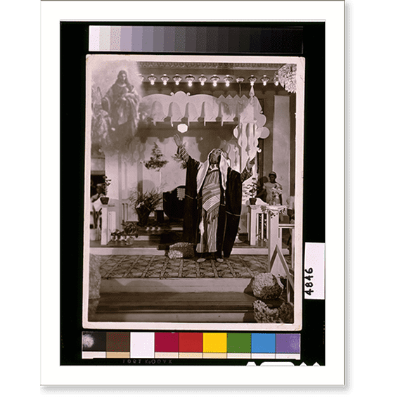 Historic Print, [African American preacher Daddy Grace, in Arab dress, with arms raised, and image of Christ in top left corner, Harlem].VanDerZee, N.Y.C., 38., 16" x 20"