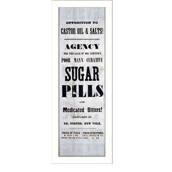 Historic Print, Agency for the Sale of Mr. Porter's Poor Man's Curative Sugar Pills., 18" x 24"