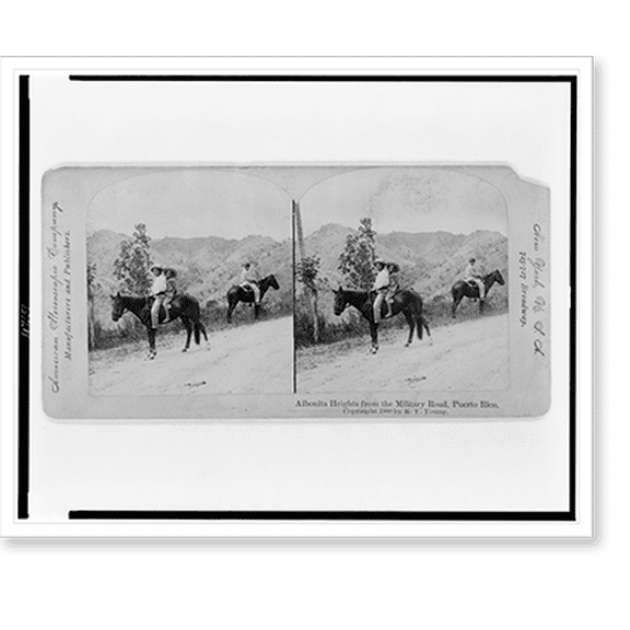 Historic Print, Aibonita Heights from the Military Road Puerto Rico, 16" x 20"