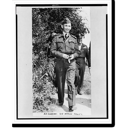 Historic Print, [Air Marshal Arthur Tedder walking in front of Lt. Gen. Carl A. Spaatz, and Maj. Gen. Ralph Royce], 18" x 24"