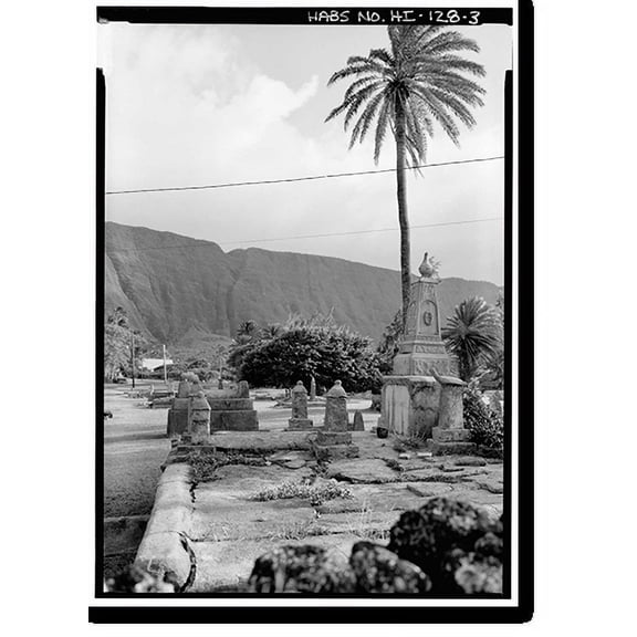 Historic Print, Airport Road Cemetery, Moloka'i Island, Kalaupapa, Kalawao County, HI - 3, 18" x 24"