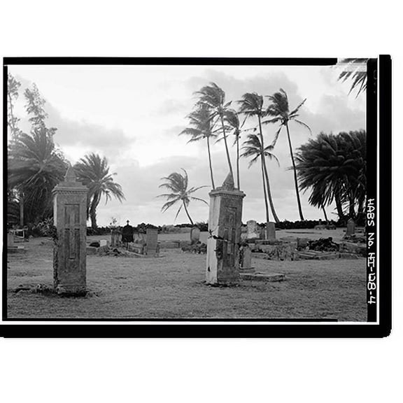 Historic Print, Airport Road Cemetery, Moloka'i Island, Kalaupapa, Kalawao County, HI - 4, 16" x 20"