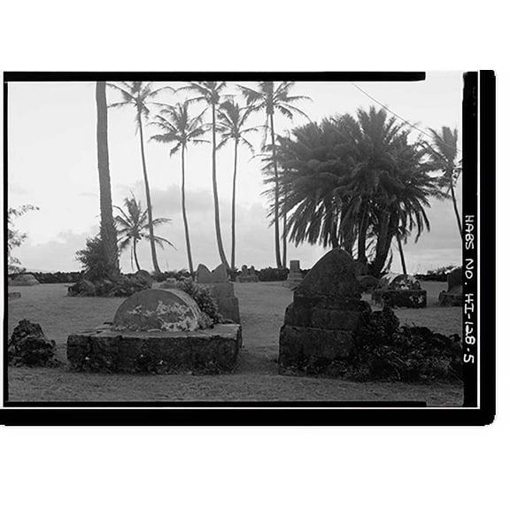 Historic Print, Airport Road Cemetery, Moloka'i Island, Kalaupapa, Kalawao County, HI - 5, 18" x 24"