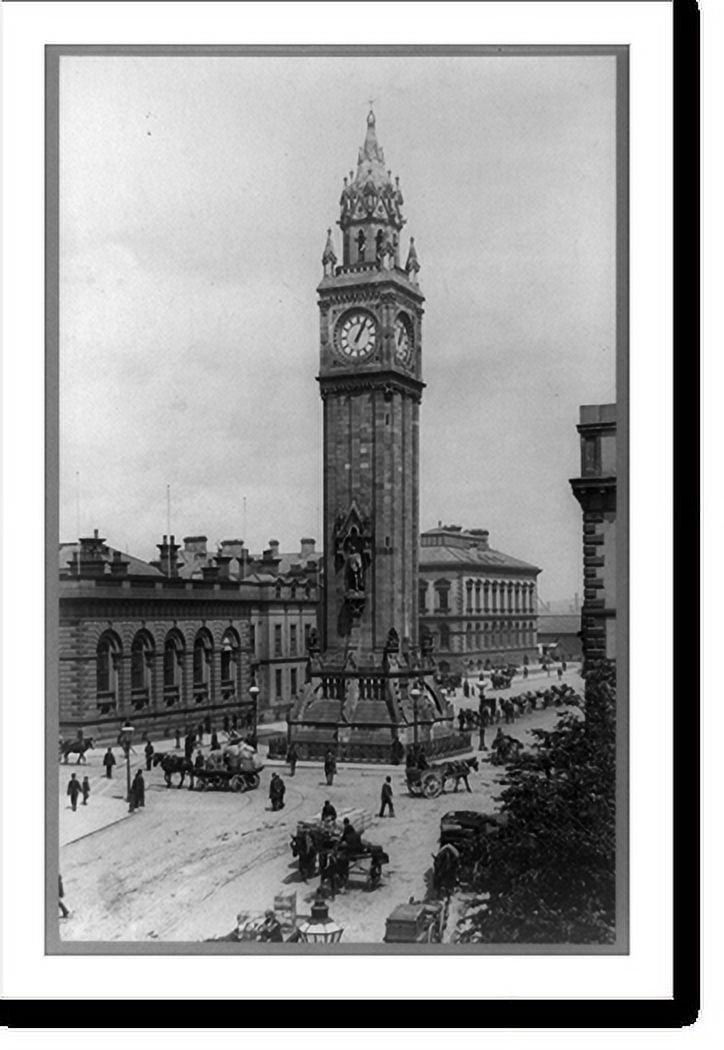 Historic Print, [Albert Memorial Clock Tower, Belfast, Ireland], 16" x