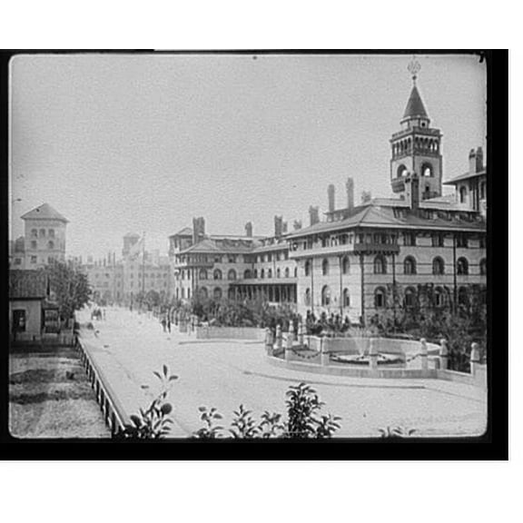 Historic Print, [Alcazar from Hotel Ponce de Leon, St. Augustine, Florida], 16" x 20"