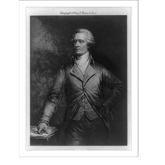 Historic Print, [Alexander Hamilton, three-quarter length portrait, standing, left hand on hip, facing left], 18" x 24"