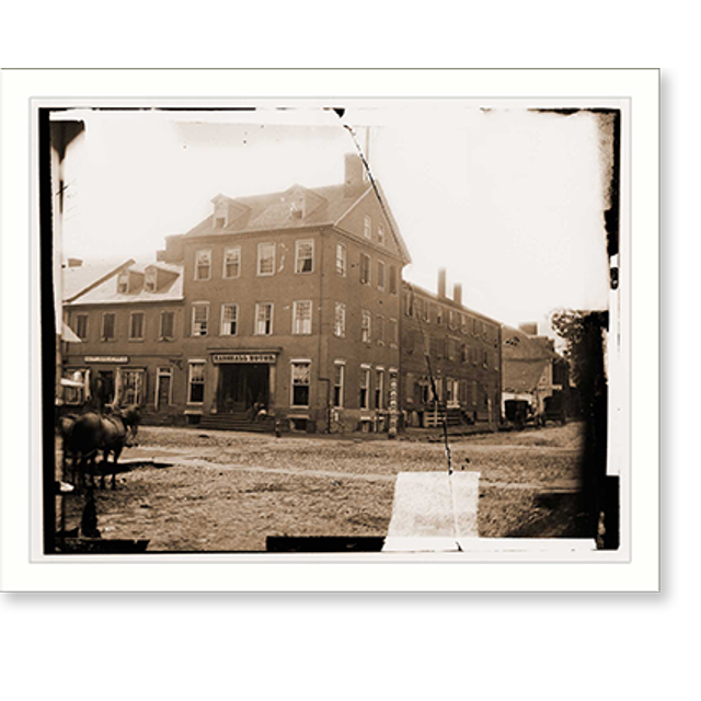 Historic Print, Alexandria Virginia. The Marshall house, 16" x 20
