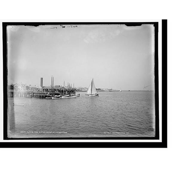 Historic Print, Along the water front, St. Augustine, 16" x 20"