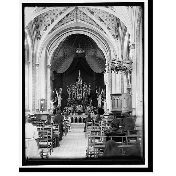 Historic Print, Altar in Santa Capilla, Caracas, Venezuela, 16" x 20"