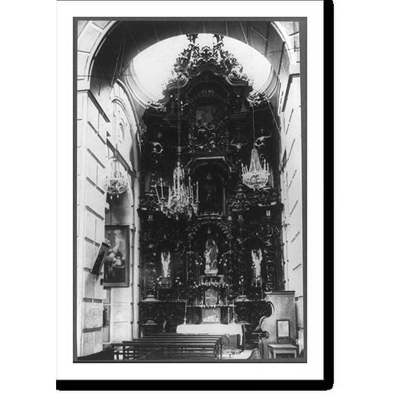 Historic Print, Altar of St. Joseph, Iglesia de la Merced, Lima, Peru, 16" x 20"