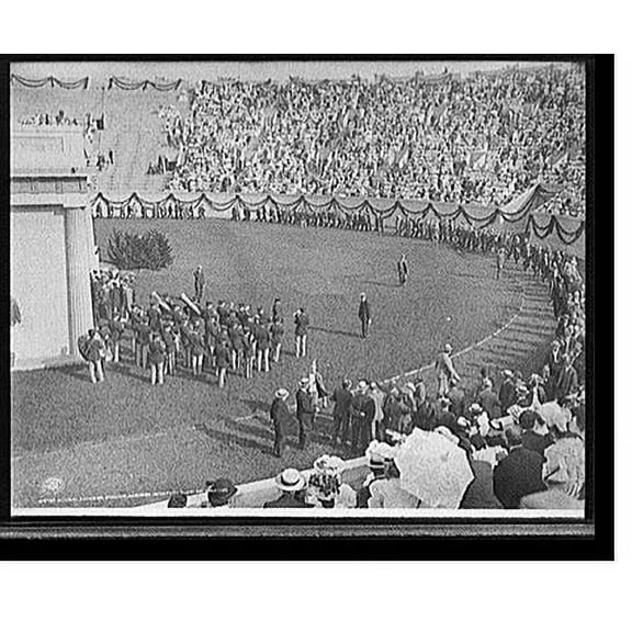 Historic Print, Alumni entering stadium, Harvard University class day exercises, 18" x 24"