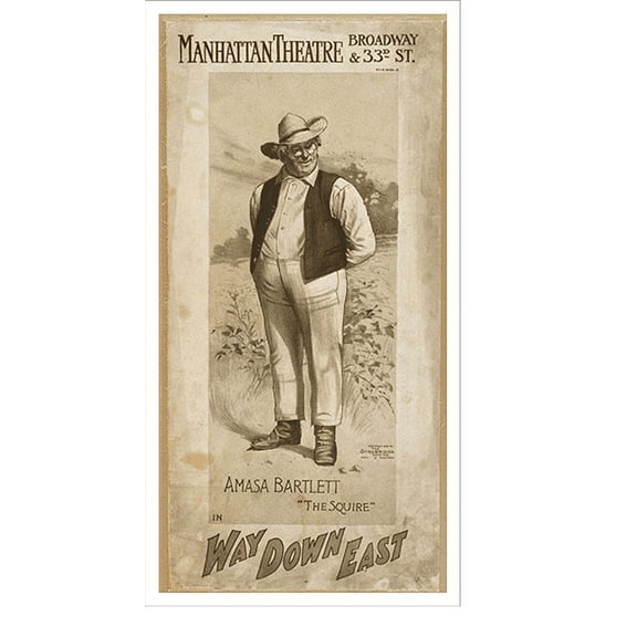 Historic Print, Amasa Bartlett in Way down East, 18" x 24"