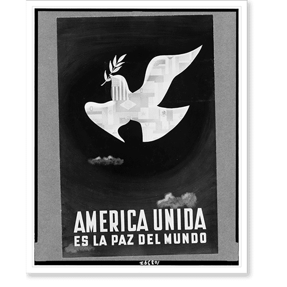Historic Print, America Unida es la paz del mundo, 16" x 20"