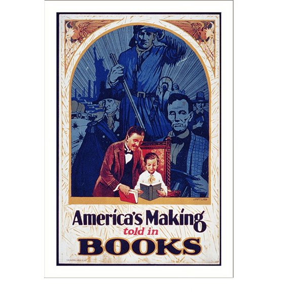 Historic Print, America's making told in books, 18" x 24"