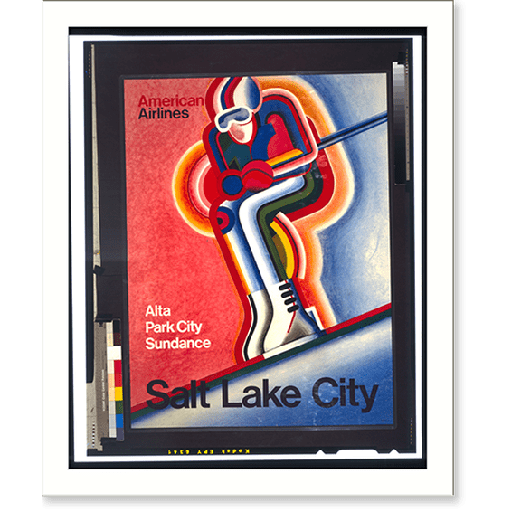 Historic Print, American Airlines. Alta Park City Sundance. Salt Lake City, 16" x 20"