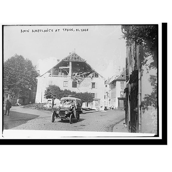 Historic Print, American Ambulance at Thann, Alsace, 18" x 24"