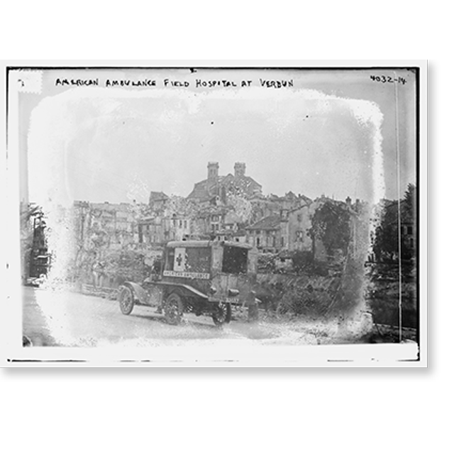 Historic Print, American Ambulance field hosp. at Verdun, 16" x 20