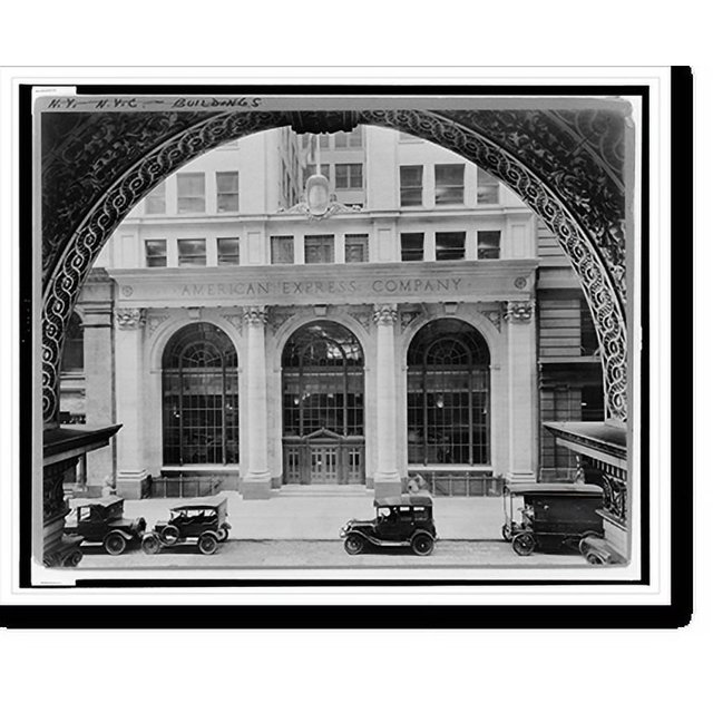 Historic Print, American Express Bldg. Entrance, 65 B'way, NYC, 16" x