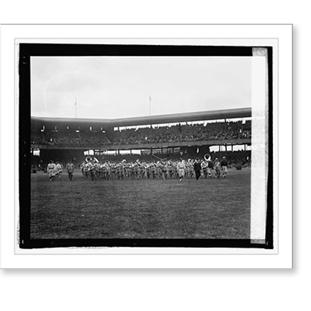 Historic Print, American League Pennant raising at ball park, May 1, 25