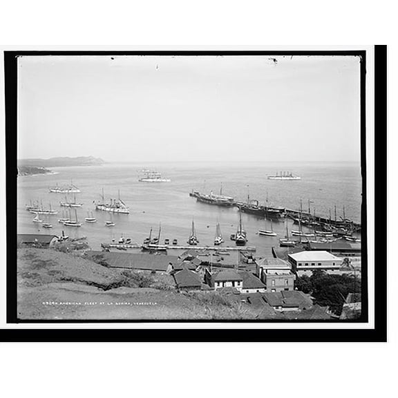 Historic Print, American fleet at La Guaira, Venezuela, 18" x 24"