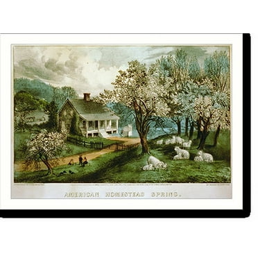 Historic Print, American homestead spring - 2, 16" x 20"