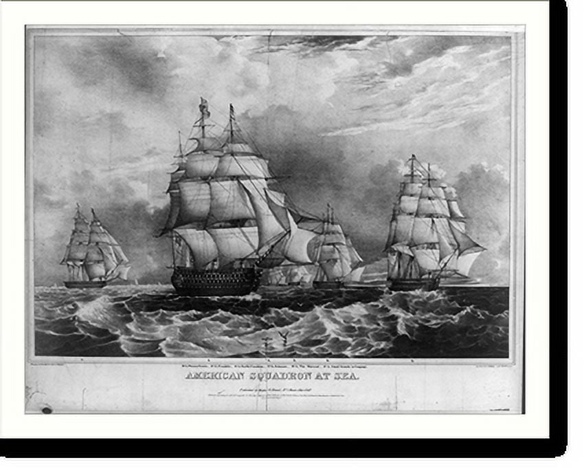Historic Print, American squadron at sea, 18" x 24"