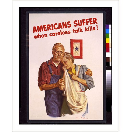 Historic Print, Americans suffer when careless talk kills!.Harry Anderson., 18" x 24"